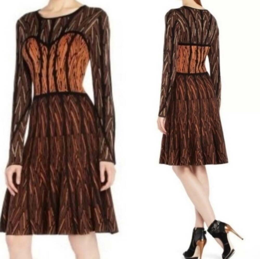 BCBGMaxazria | Kayla Silk Blend Knit Stretch Long Sleeve Dress